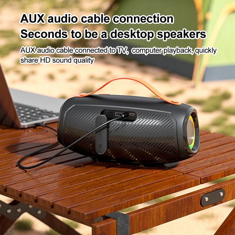 20W RGB Bluetooth Speaker with Convenient Lanyard Easy Carrying Bluetooth 5.3 Speaker